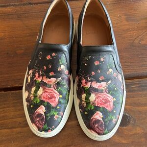 Givenchy  Floral Print Leather Skate Slip-On Sneakers Size 38 EU